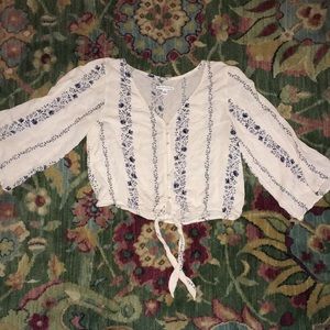 Cropped floral boho top